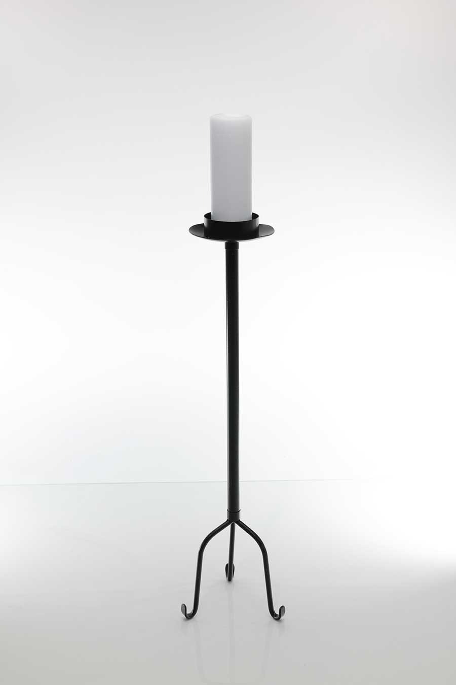 Medium Black Pillar Candle Holder main image