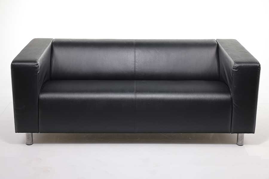 Black Leather Couch-image