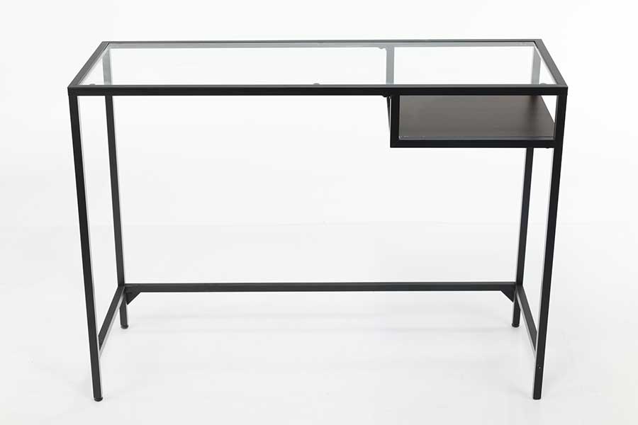Glass Top Black Metal Console Table-image