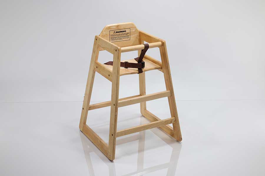 Natural Wood High Chair-image